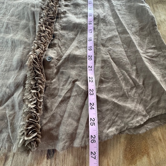 Chico's Linen Floral Applique top AND pants in size medium (Chico's size 1) - Picture 6 of 12